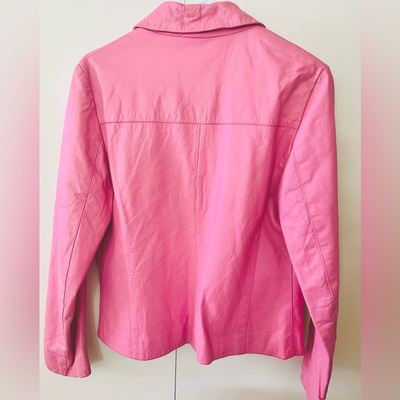 💰 PRICE DROP 💰on this Barbie Rare Gorgeous Pink vintage leather jacket - Picture 2 of 4